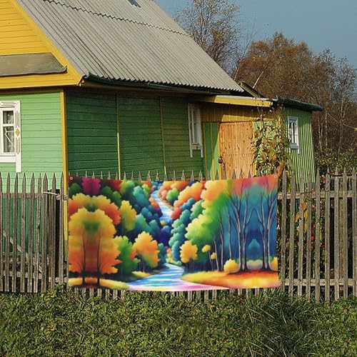 MINDBBDFJ Landscape Paint Print Banners And Signs For Outdoor/Indoor,Personalized Banner Customizable Parties Halloween Banner (180x90cm)4