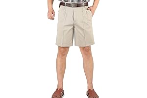 Men's Classic Weekend Oxford Pleated-Front Golf Shorts