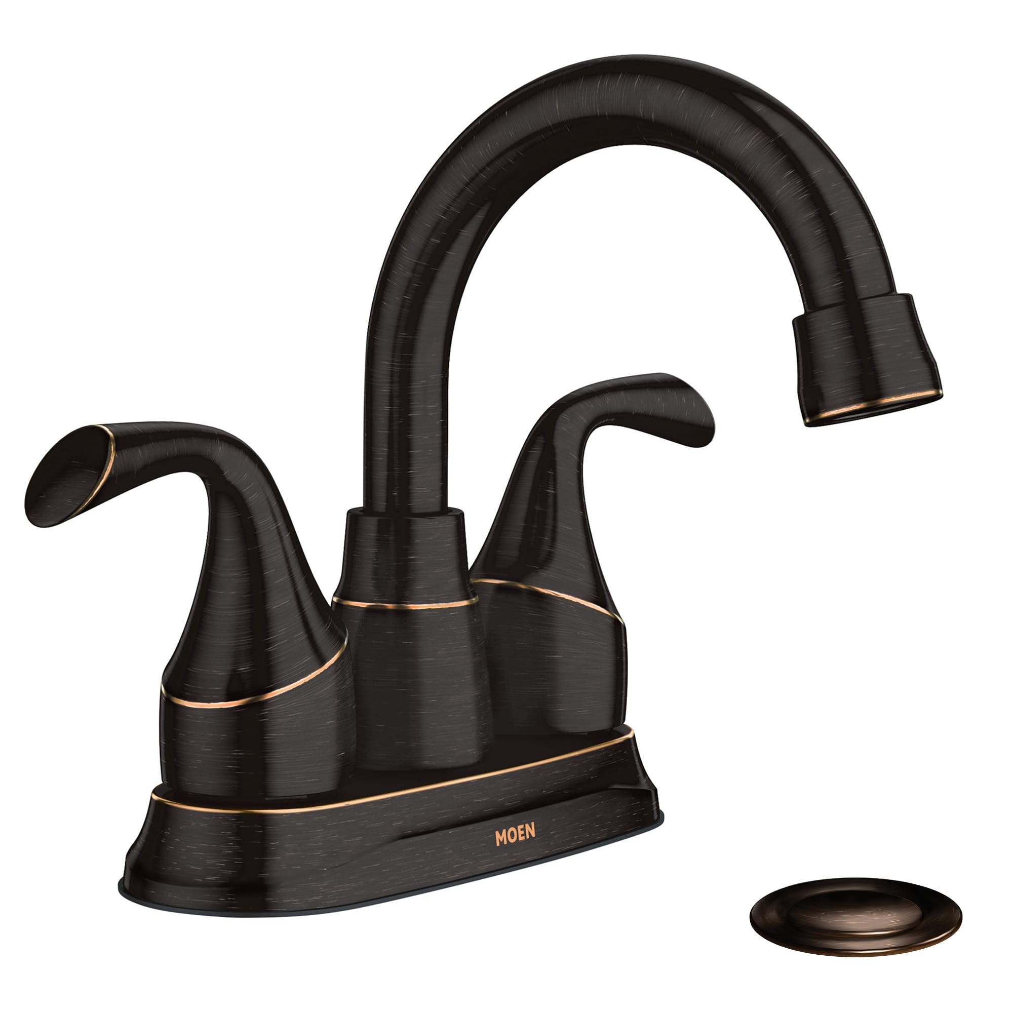 Moen 84115BRB 84115 Idora İki Saplı Centerset Banyo Lavabo Bataryası Drenaj Montajlı, Akdeniz Bronz