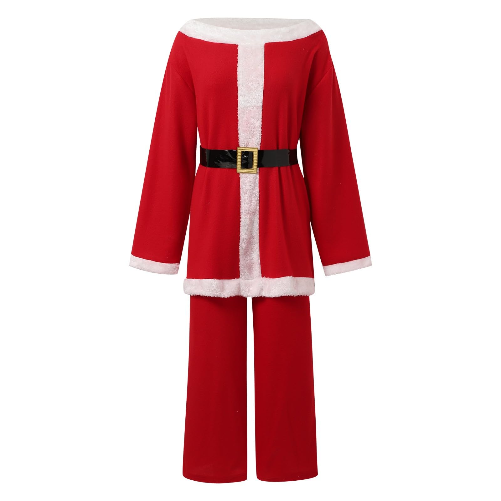 Faschingskostüme Damen Weihnachtsmann Kostüm Set Herren 9 Teilig Rot Samt Mütze Bart Hose Stiefel Cosplay Weihnachtsmannkostüm Herren Komplett