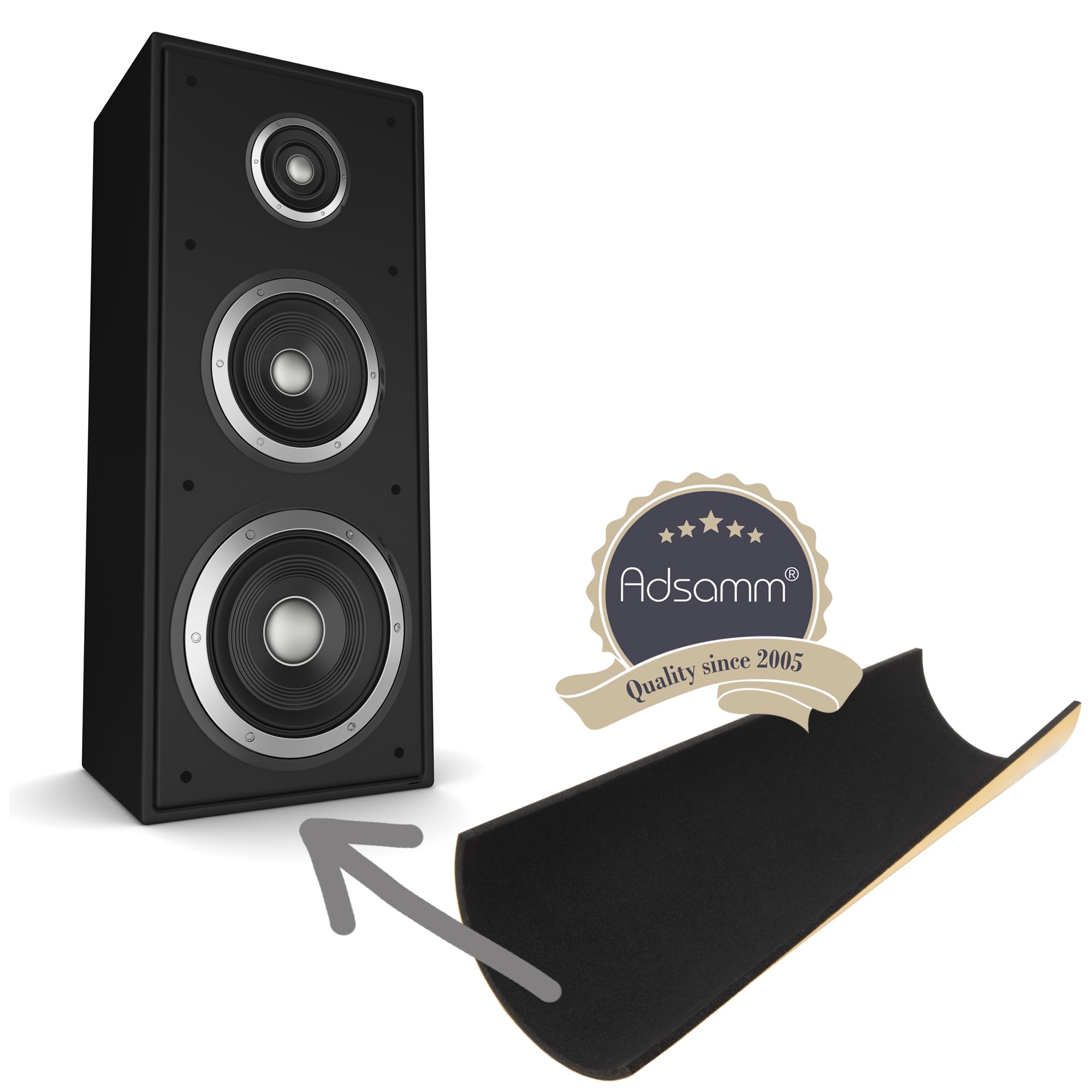 Adsamm 60 x self-Adhesive Anti-Slip Pads Black 0 79x1 57 in 20x40 mm Rectangular Stick-on Non-Slip EPDM Rubber — view 6