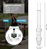 Vista 8 de WAVLINK AC1200 Extensor Wi-Fi de largo alcance para exteriores, punto de acceso exterior de doble banda con PoE activo/pasivo, puerto WAN/LAN