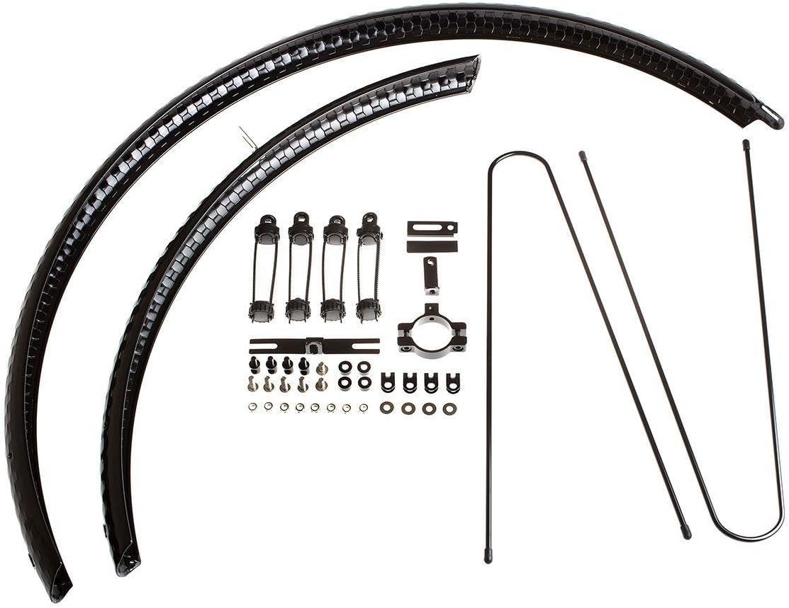 BLB Pair Polished Hammered 44ย mm Mudguard Black (City)/Pair Hammered Fenders Mudguards 44ย mm Polished Black (Mudguard City)