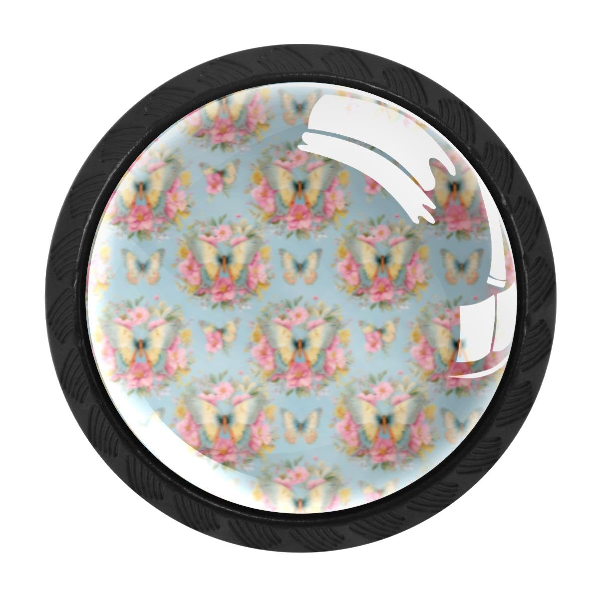 Heoeh Multi 4 4 Pcs Kitchen Cabinet Knobs, Butterfly Floral Drawer Knobs Dresser Handles