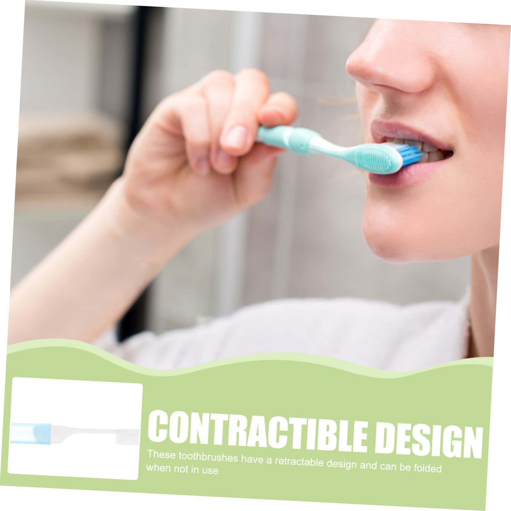 Beaupretty 3 Series Cepillos De Dientes Viaje Plegables Portátiles Mini Cepillos Para Camping Azules Verdes Diseño Ergónomico Y Sanitario Para Llevar Piezas*3