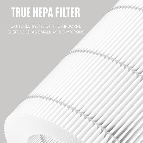 Miniatura 3 de Nispira Filtro de repuesto True HEPA compatible con el purificador de aire KOIOS MOOKA EPI810. Elimina el olor. Filtración de 3 etapas. 4 paquetes