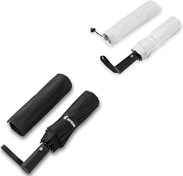 GAOYAING Windproof Travel Compact Umbrella Automatic Umbrellas for Rain Compact Folding Umbrella Portable Windproof Umbrellas for Men Women Teenage With CaseBLACK & WHITE