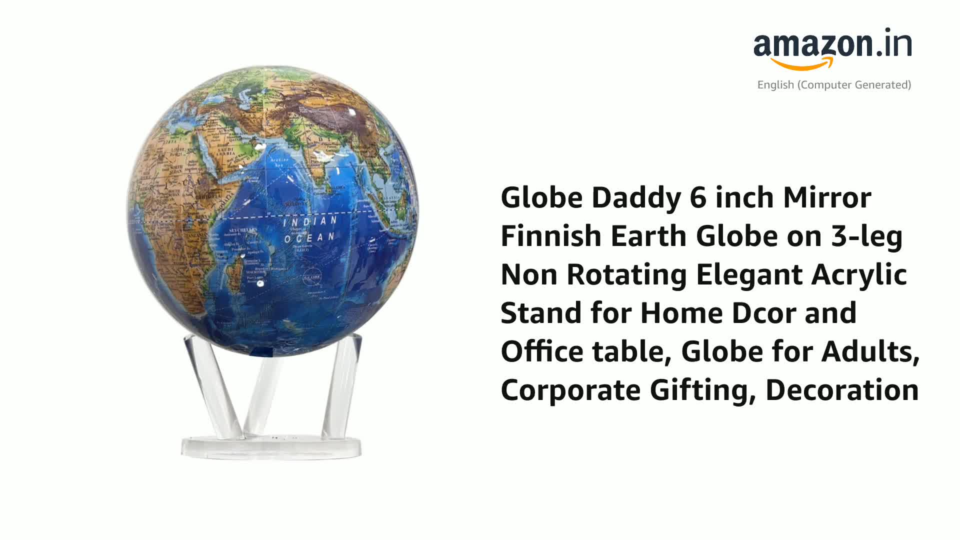 Globe Daddy 6 inch Mirror Finnish Earth Globe on 3-leg Non