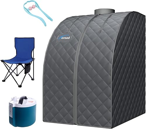 TOREAD Sauna de vapor plegable portátil para una sola persona con generador de vapor de 1000W y 2.6L, tienda de sauna personal para relajación,
