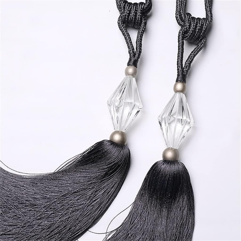 FMURY French Romantic Curtain Yarn Hanging Ball Strap Wall Hook Rope Tassel Tassels(Black)