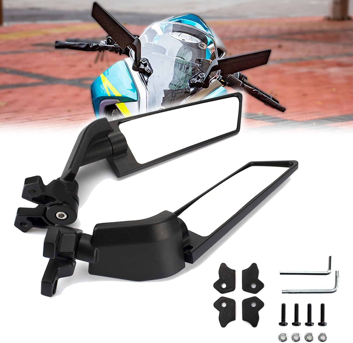 RACEAST Motorcycle Mirror, Adjustable Wing, Stealth Sri Lanka Ubuy
