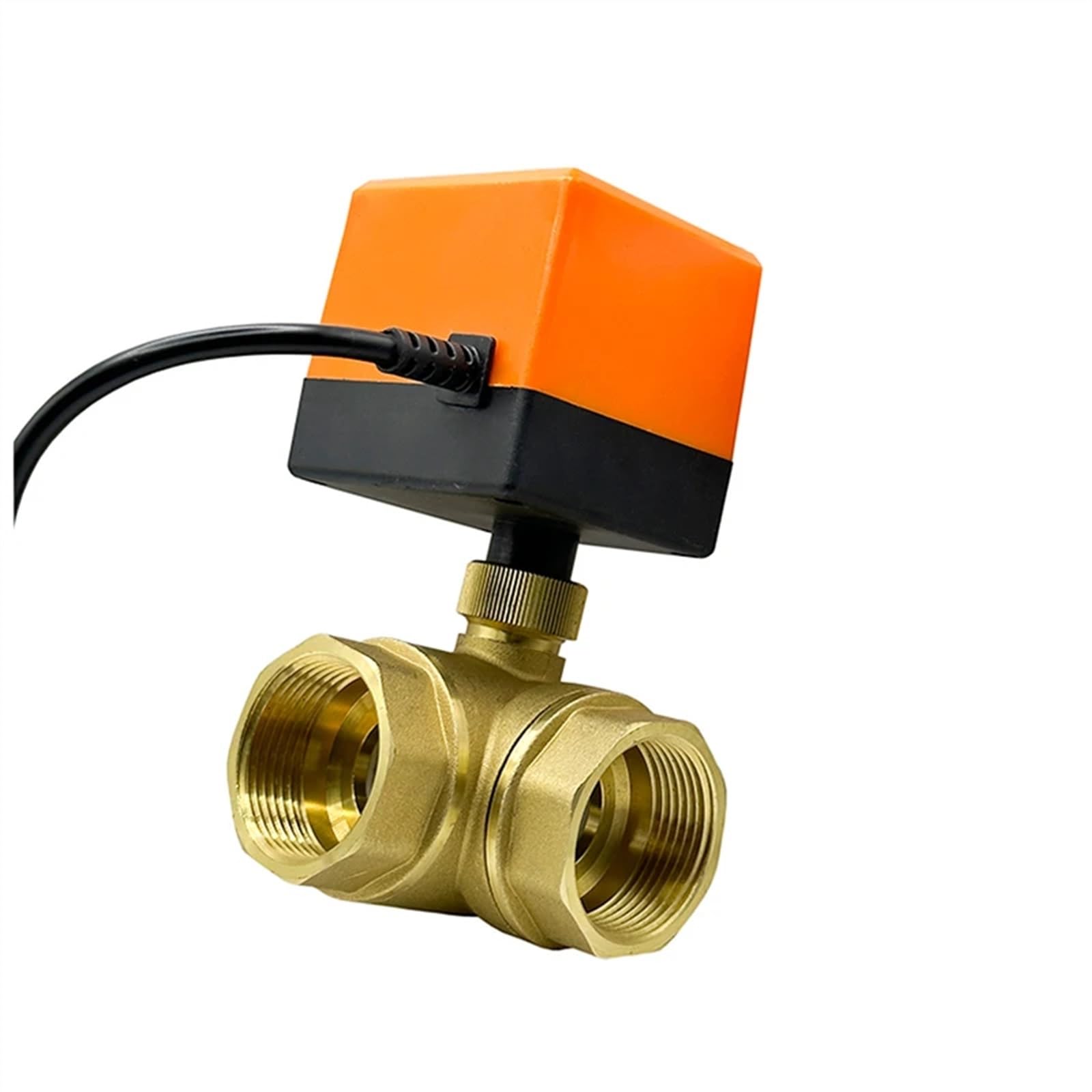 VSPPJYFG 1/2“ 3/4” 1“ 2 inch 3 Way Motorized Ball Valve Electric Ball valve Brass Ball Valve Three Line Two Way Control(T TYPE-12VDC-CR03,0.75 Inch)