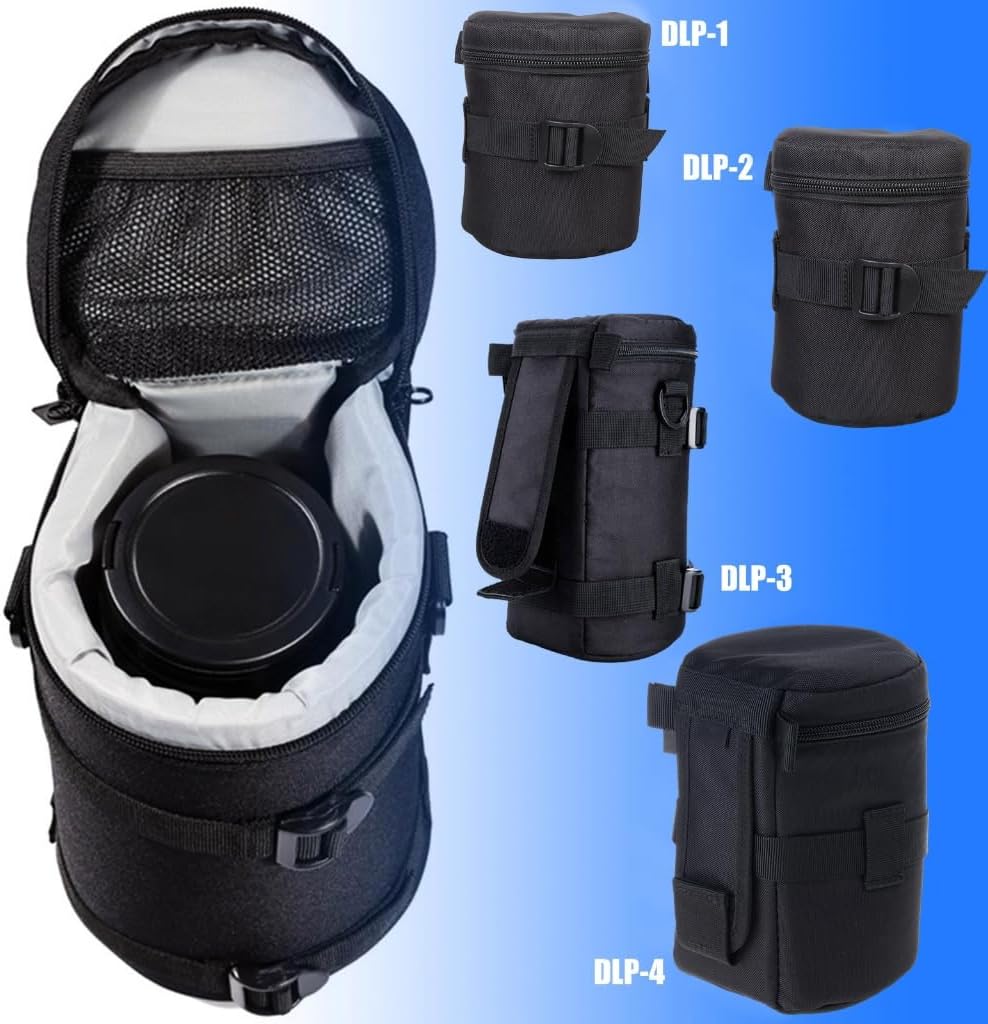 Camera Lens Bag Protective Pouch With Thick Padding Waterproof Lens Case