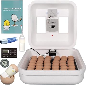 HovaBator 2370 Egg Incubator Deluxe Combo Kit, Electronic Thermostat, Circulating Air Fan, Automatic Egg Turner, Hygrometer for Humidity Measurement, Quail - Goose Hatching Eggs, Poultry