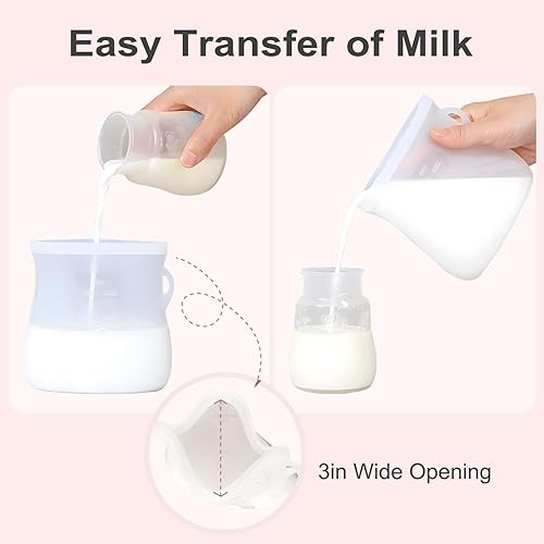 Miniatura 7 de Bolsas reutilizables de almacenamiento de leche materna  Bolsas de almacenamiento de leche materna de silicona de 8.5 onzas, 7 piezas de doble