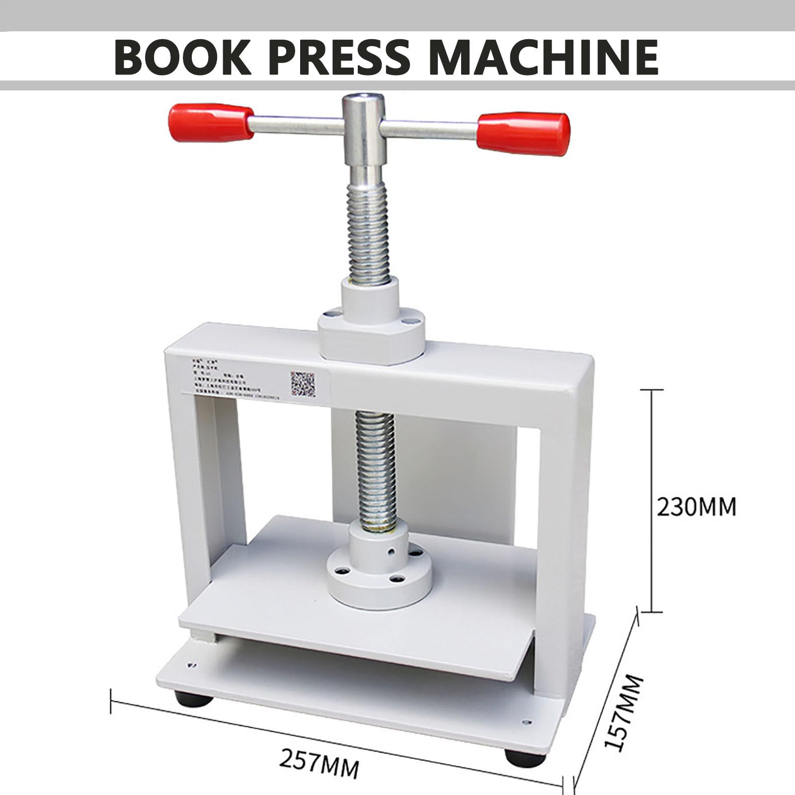 Prensa manual de papel A3 A4 A5 Prensa de encuadernación 3306lbs/1500kg Máquina aplanadora de acero a presión para notas, oficina, factura