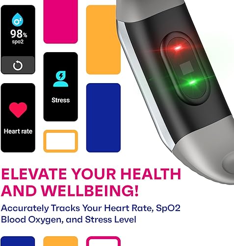 Vista 2 de OCTANDRA Active 2 VeryFit Fitness Tracker Ritmo cardíaco SpO2 Saturación de oxígeno en sangre Monitor de sueño Pantalla de 1.05 pulgadas, contador