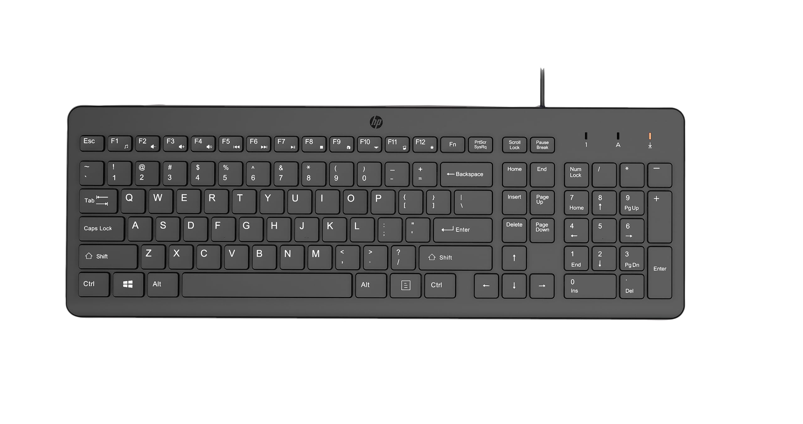 HP 150 kabelgebundene Tastatur, QWERTZ Deutsches Layout, 12 Fn Tasten, funktioniert mit Windows & Mac, leise, schwarz