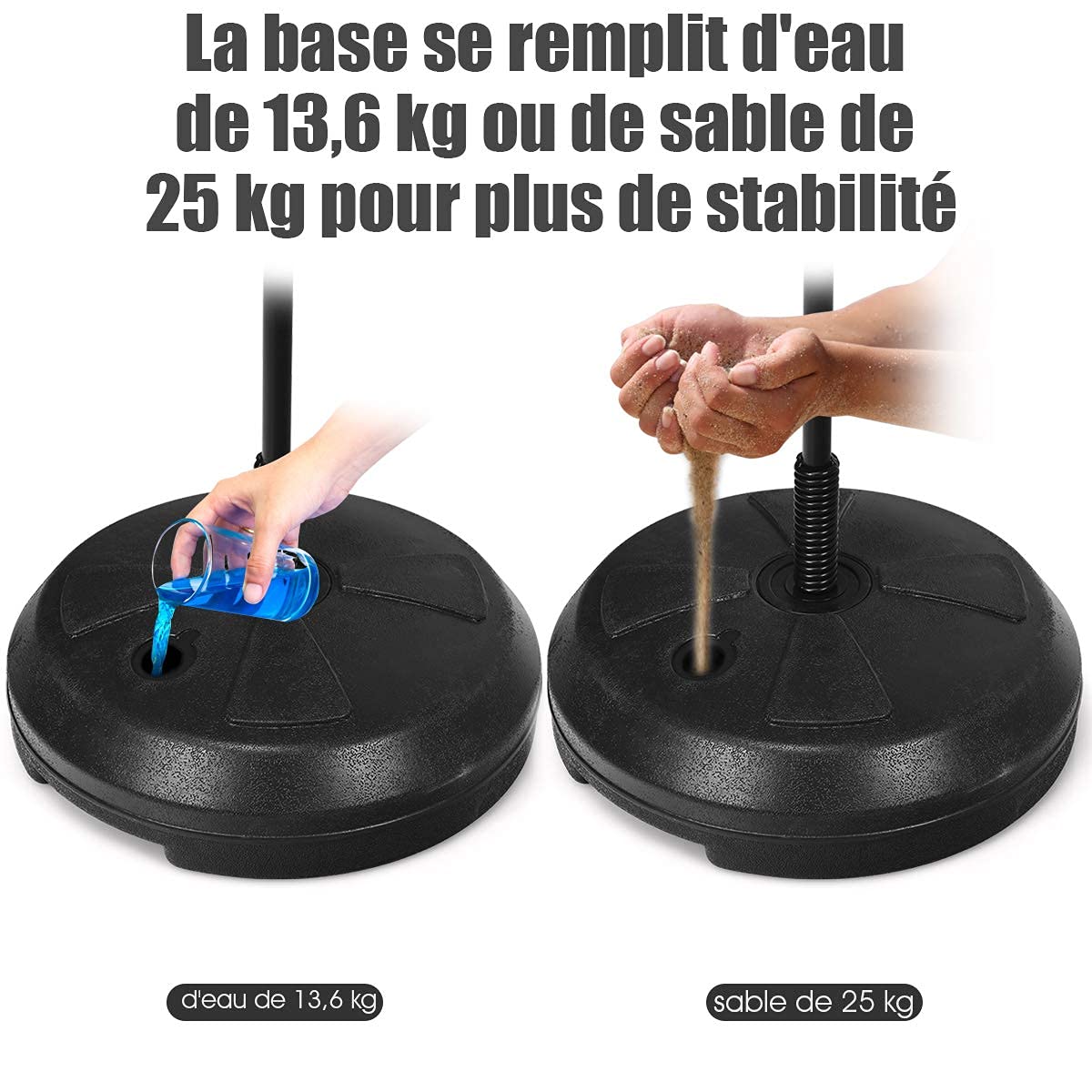 COSTWAY Punchingball sur Pied avec Hauteur Adjustable 120-154CM, Pompe de Gonflage, Sac de Frappe pour Enfants 8 Ans+ et Adultes, pour Forme Physique et Relâcher la Pression