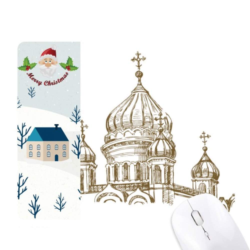 Cadeau de noël maison idéal avec ce tapis de souris église de croquis historique