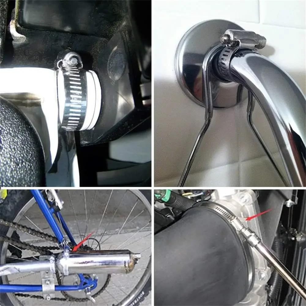 Schlauchschelle, verstellbar, 6–70 mm, Rohrclip, festes Werkzeug, Edelstahl 304, für Kraftstoffleitungen, Autos, mechanische Anwendungen, Garteninstallationen, 20 Stück (19,29 mm)