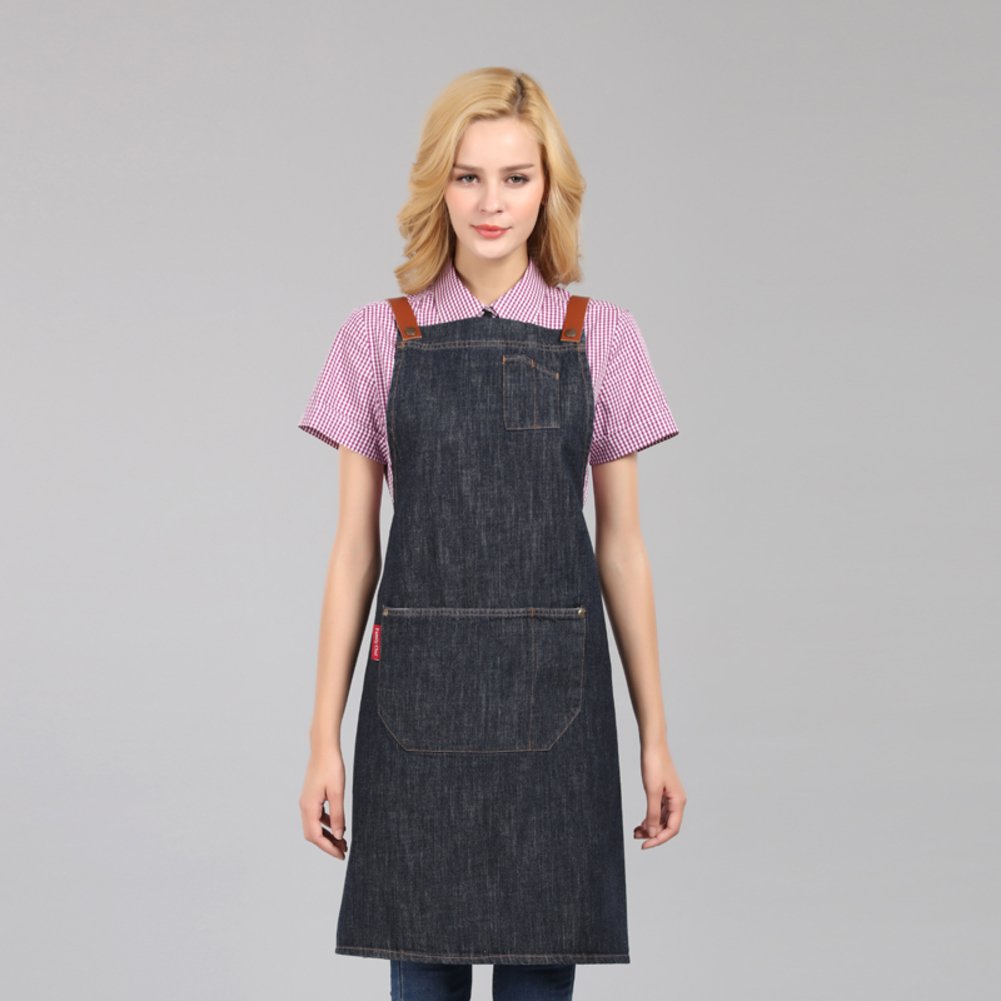 Tablier denim halter vêtement de travail durable pour la cuisine