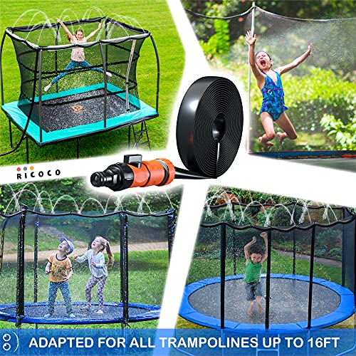 Trampoline Sprinkler For Kids 49 Ft, Heavy Duty Sprinkler For Trampoline For Outside Backyard Water Park, Fun Summer Stuff/Things/Accessories For Trampoline, Outdoor Play Toys Boys Girls Ages 7-13 #TOP7