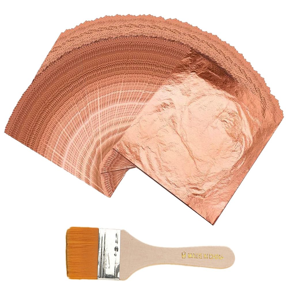 Fogli Lamina D'Oro Rosa 100 Pezzi - 14x14 Cm, Imitazione, Per Decorazione E Doratura - Foto 3