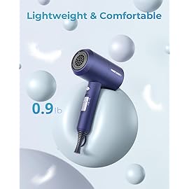 SHRATE Lightweight Ionic Hair Dryer with Diffuser - Powerful 1800W Blow Dryer for Fast Drying - Professional Low Noise Mini Hair Dryer for Travel, Gifts, Hair Styling