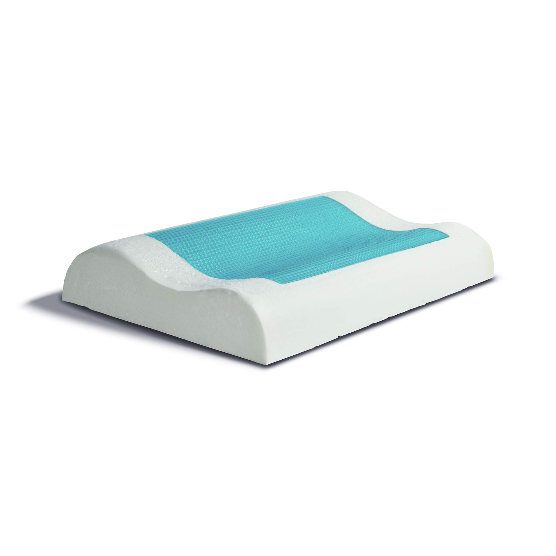 Cortassa, oreiller cervical Memory Gel frais d'été chaud d'hiver, housse en tissu micro-perforé, en mousse à mémoire de forme ergonomique orthopédique pour douleurs cervicales Nostress
