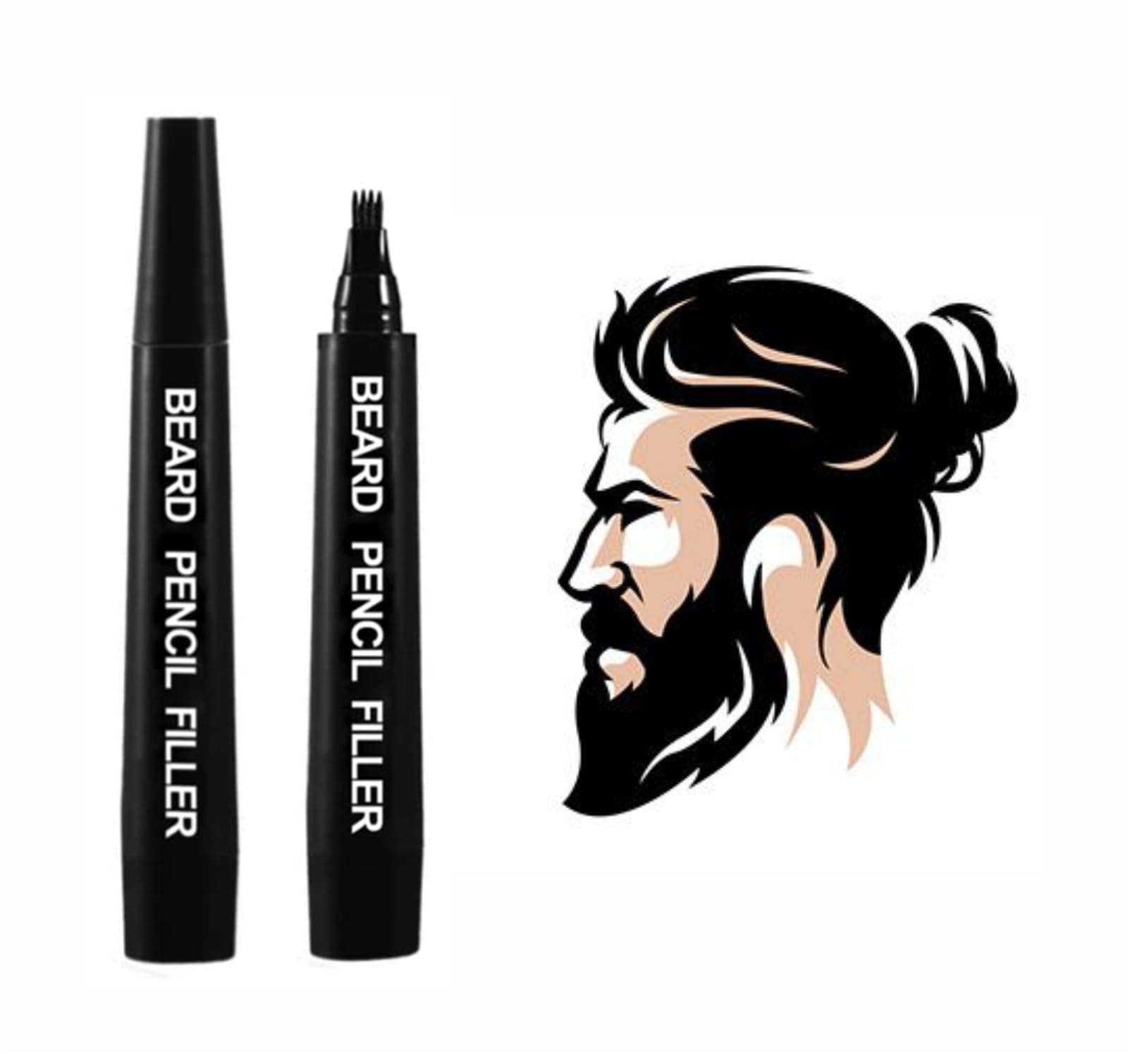 Beard Pencil Filler for Men, Waterproof Long Lasting Pen, Barber Mustache Repair Shape, Creates Natural Looking Facial Hair & Eyebrows, 1 Count-image-29