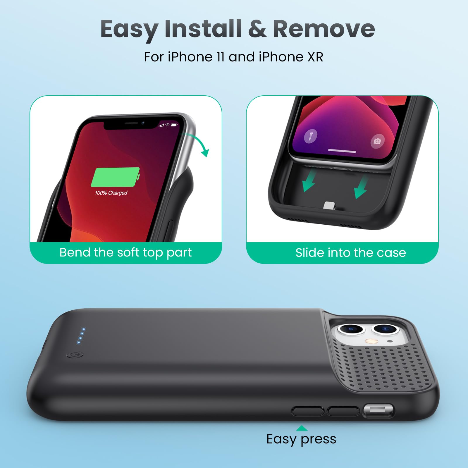 Feob Coque Batterie Pour IPhone 8/7/6s/6/SE (2022/2020) (4.7