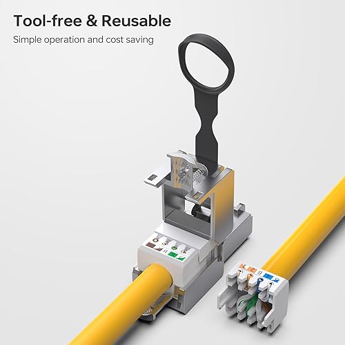 Miniatura 9 de Conectores Cat8 RJ45 sin herramientas Industrial Ethernet Easy Jack Blindado Crystal Head Termination Plug (2pcs)
