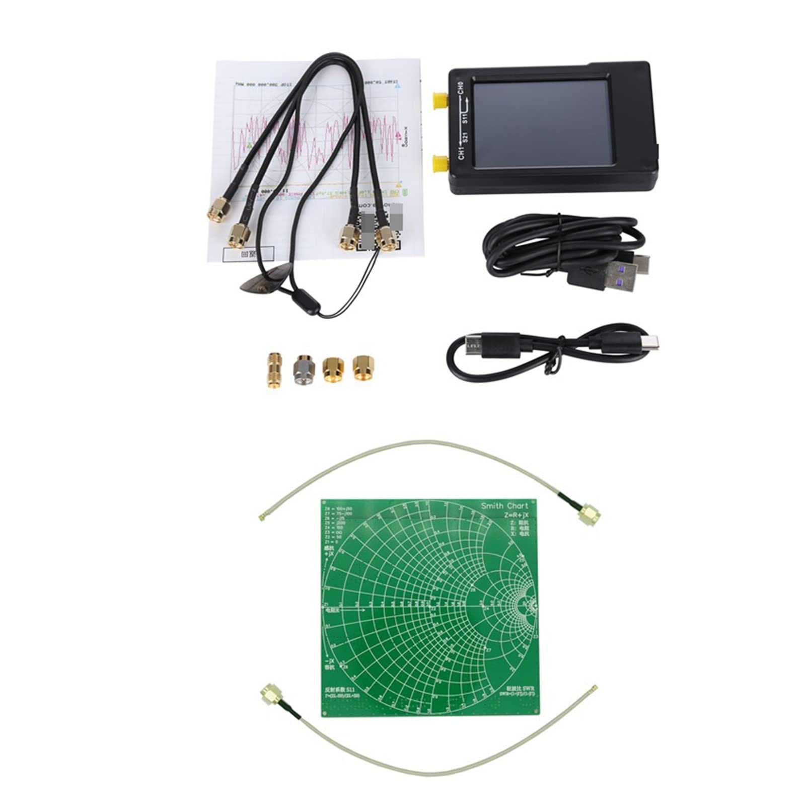 2.8 pulgadas LCD Mostrar vector analizador de red analizador antena con caja de batería(With demo kit)