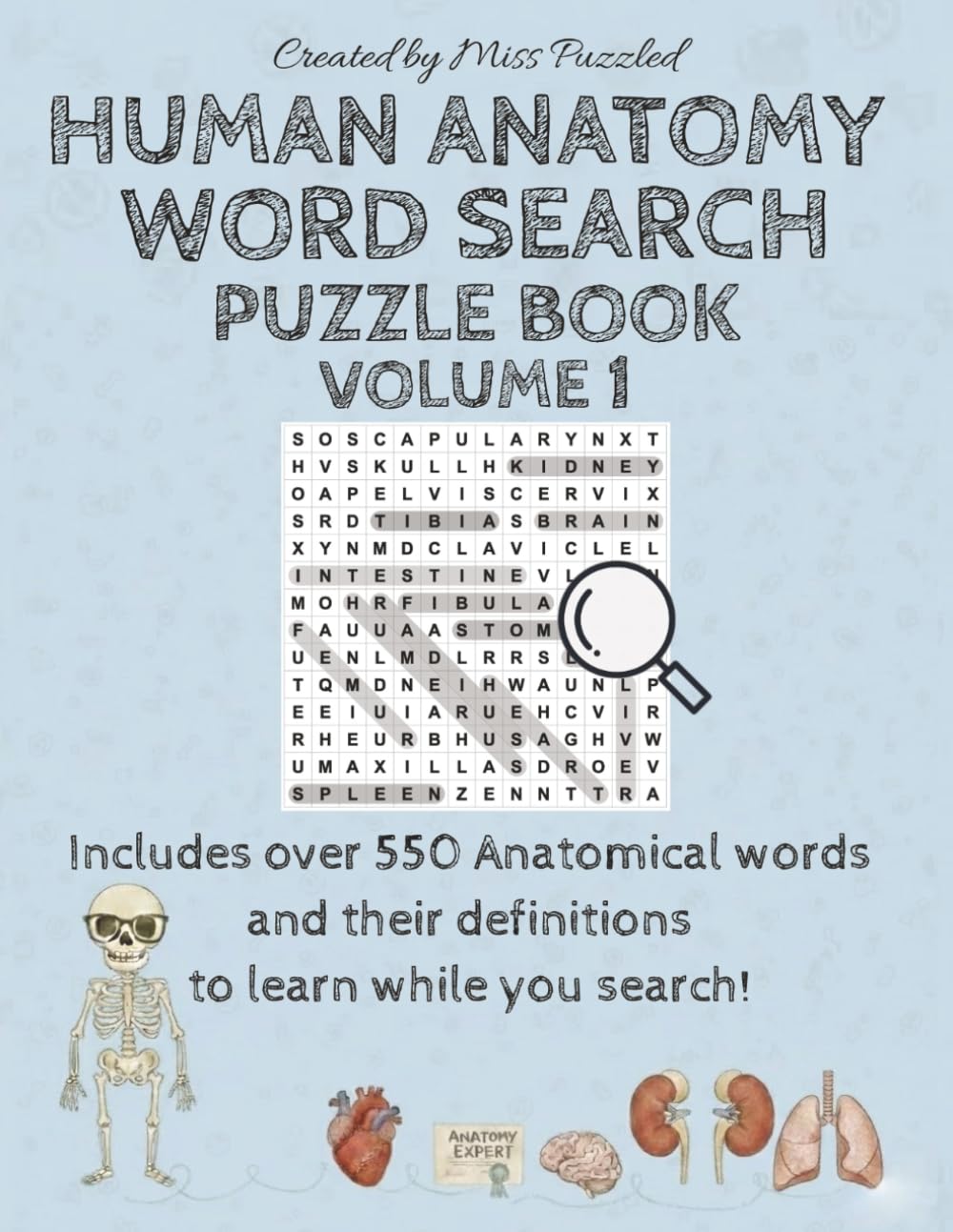Human Anatomy Word Search Puzzle Book: Volume 1 (Miss Puzzled Extraordinary Wood Search Puzzle Books)