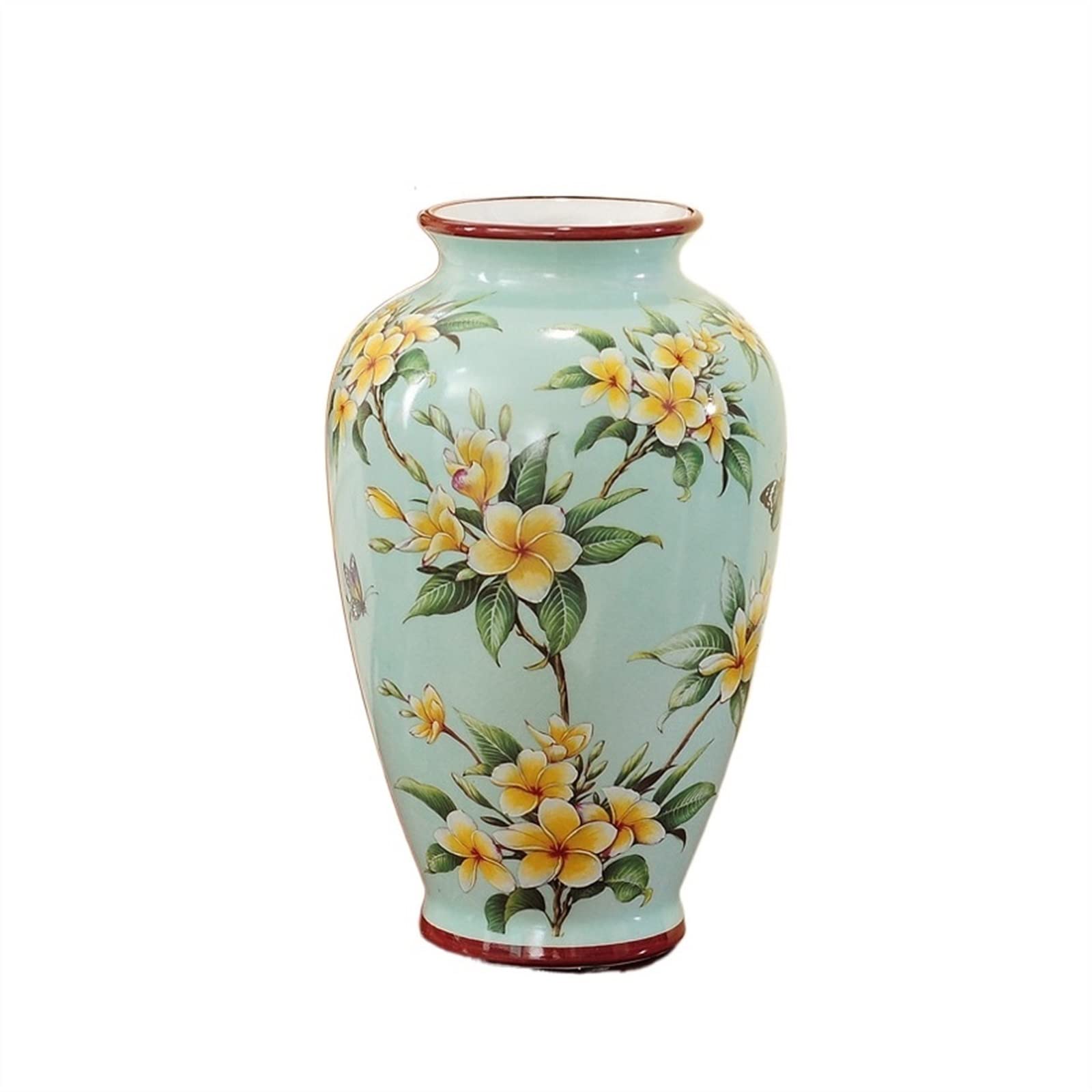 asdchZen Vases Chinese Ceramic Vase, Living Room Porch Flower Arrangement, Retro Vase, Home Table Decoration Flowers Vases,B-29cm