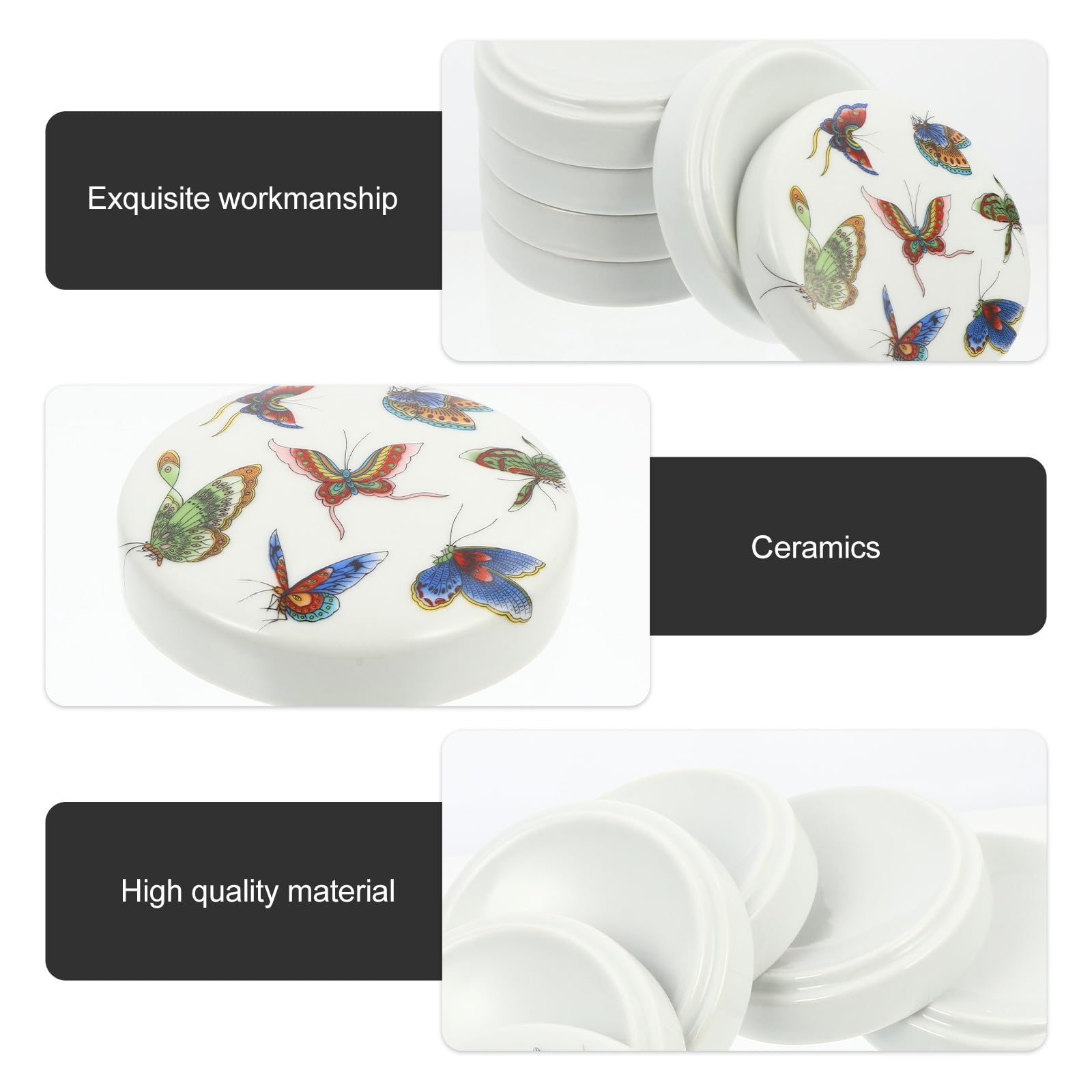 Artibetter Palette Céramique Cinq Couches avec Couvercle pour Peinture à l'huile et Aquarelle, Surface Polie Lisse, Facile à Nettoyer, pour Artistes et Artisans