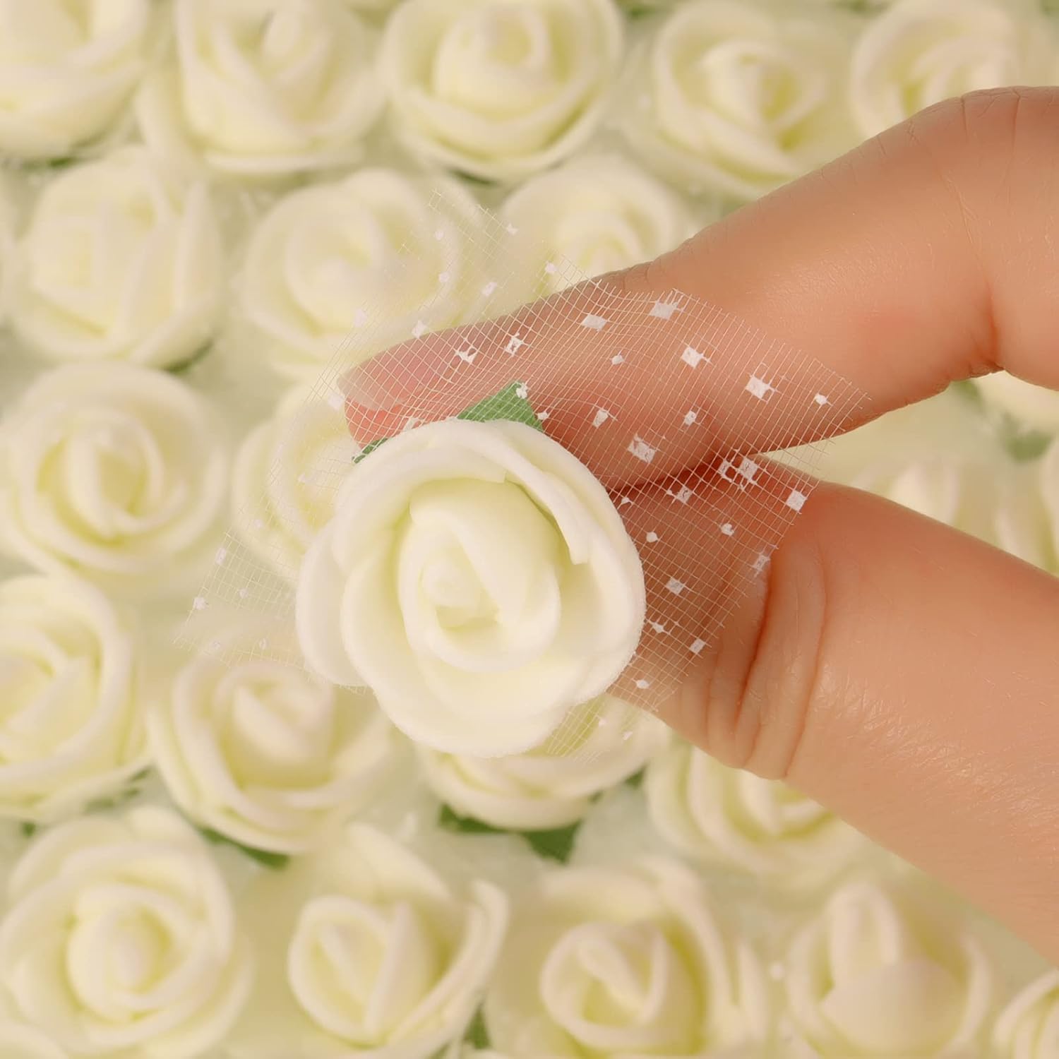 Taoyanmo 144Pcs Mini Roses Artificial Flower Realistic Flower for Accessories Bridal Hair Clips Headbands Dress Bridal Bouquets - Image 2
