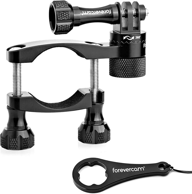 Forevercam Aluminum Bike Mount Camera Holder 360 Degree Rotatable Bicycle Rack Mount, Seat Post,Ski Pole Mount Compatible for GoPro Action Camera and Other Cameras