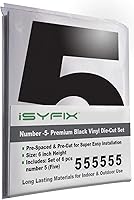 Vista 65 de iSYFIX Calcomanías de vinilo negro con el número 3 (tres), paquete de 6 calcomanías autoadhesivas de 8 pulgadas, calcomanías troqueladas y 3 Negro