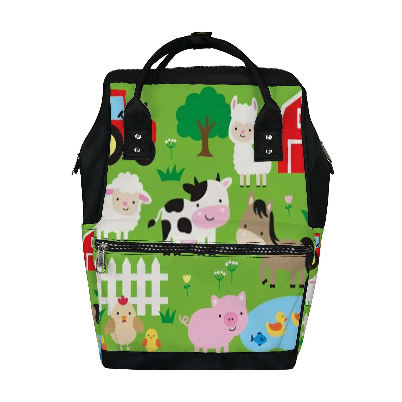 Cute Cartoon Kawaii Farm Animals Diaper Bag Backpack Waterproof - Main Image