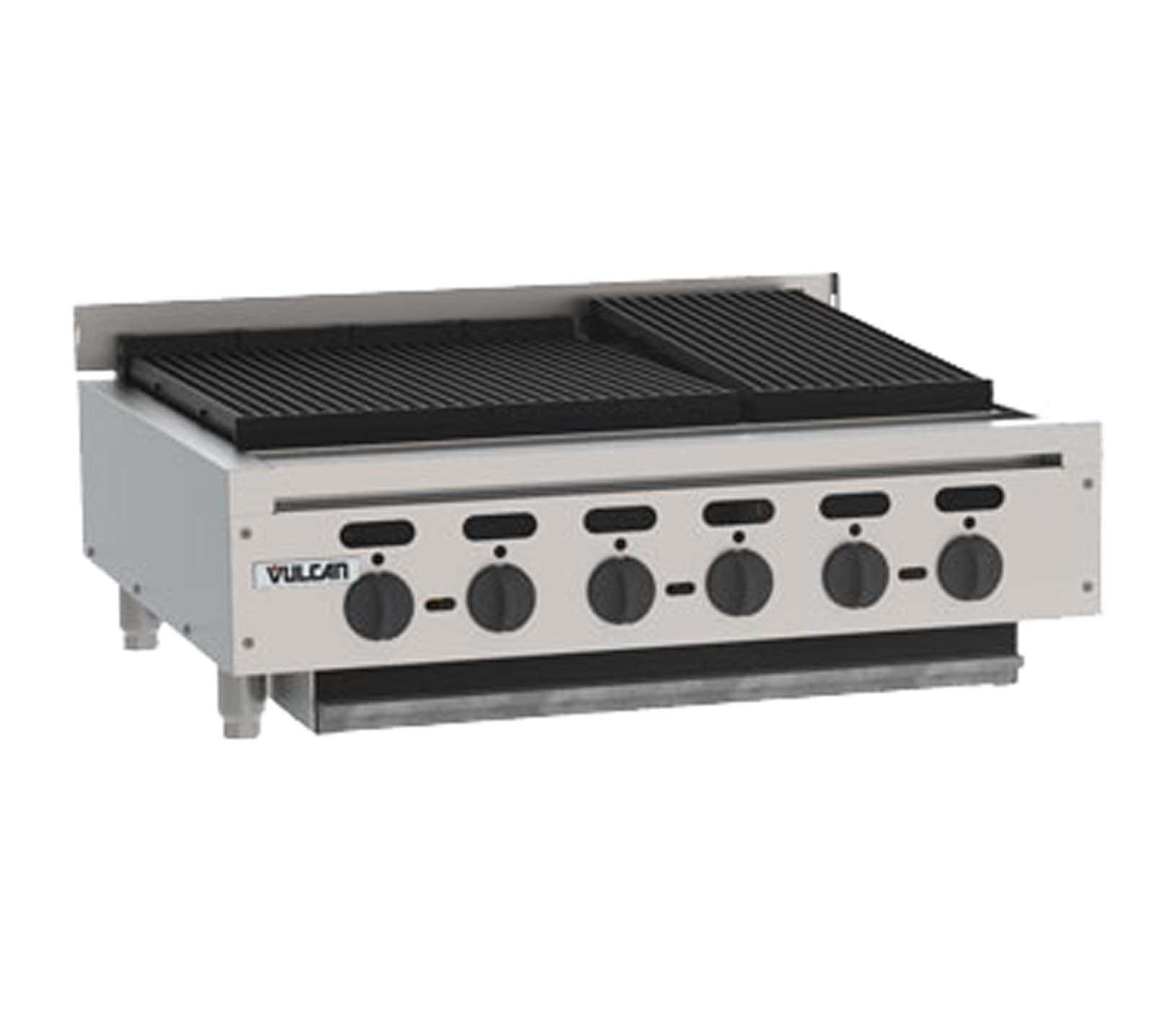 Hart Achiever Countertop 36-1/8" Gas Charbroiler by Vulcan – Stainless Steel, Stainless Steel,silver, Model VACB36