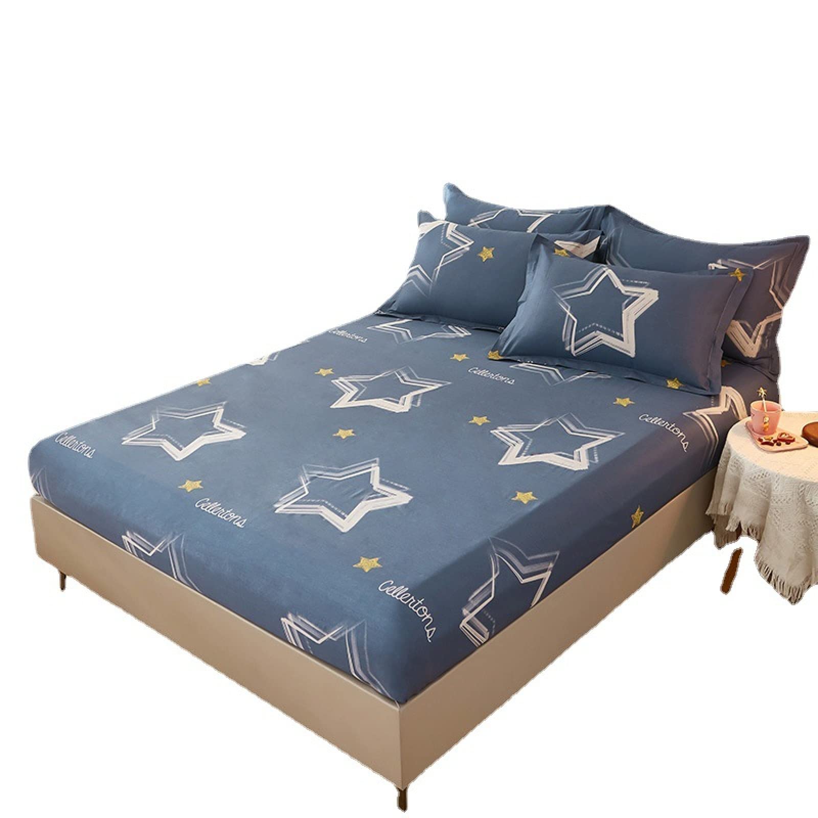 Drap-housse Imprimé Dessin Animé, Parure De Lit Avec Taie D'oreiller