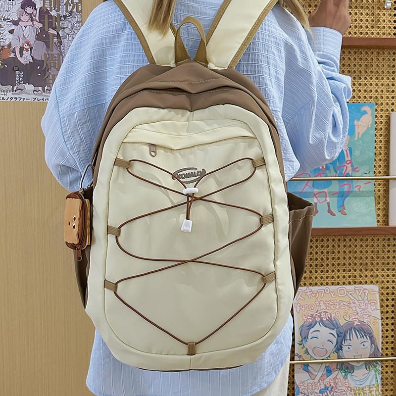 Trendy Casual Backpack for Everyday Use – Large Capacity Nylon Travel Daypack with Ergonomic Shoulder Straps, Water-Resistant and Lightweight Design(Pink)3