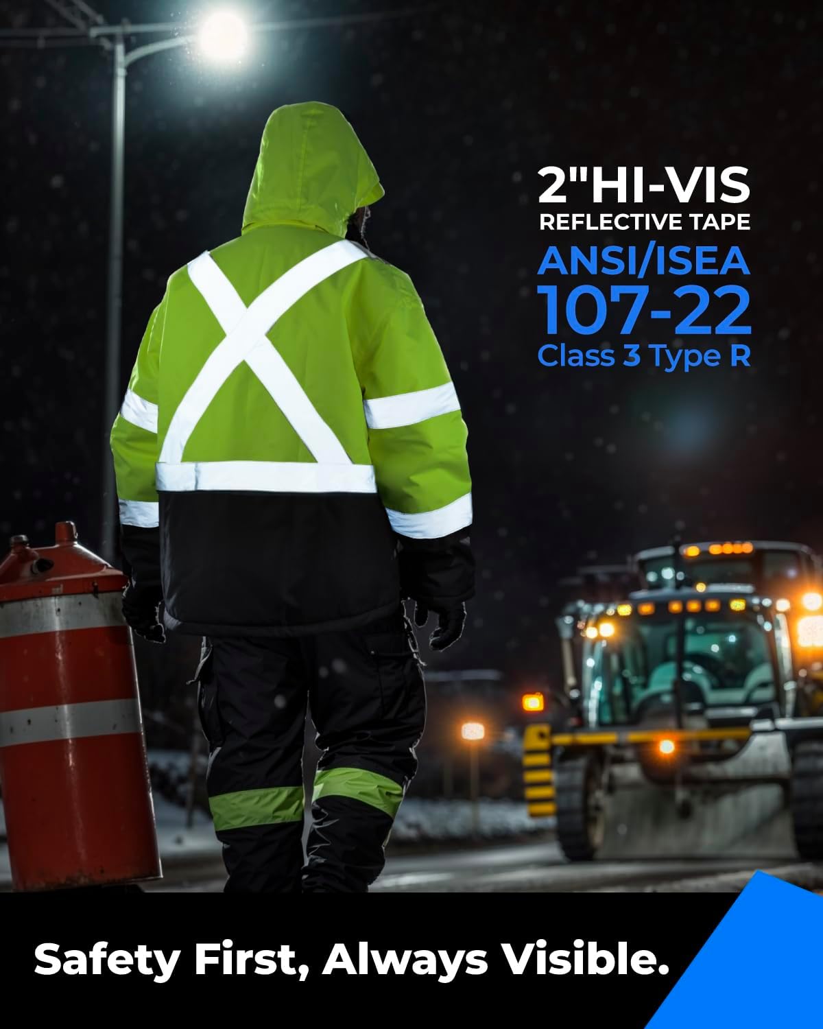 Safety Vests For Men Toolant Reflective Waterproof Safety Jacket