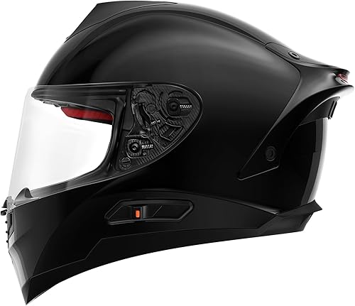 Miniatura 3 de Fodsports FS90 - Casco integral de motocicleta de cara completa con luz trasera LED, casco de moto de calle con visera doble integrado para hombres