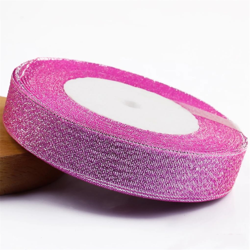 25Yards/Rolll Sequins Trim Organza Ribbons for Christmas Wedding Wrapping Accessories DIY Sewing Decoration