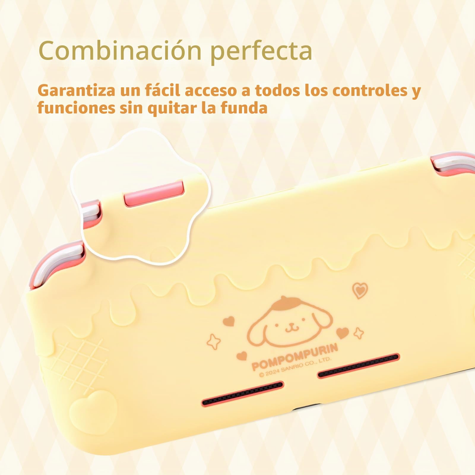 Kuitmor Estuche Protector para Switch Lite, Funda Kawaii para Switch, Carcasa Protectora de Silicona Suave Antirrayaduras para Switch Lite 2019 con 2 Tapas de Agarre