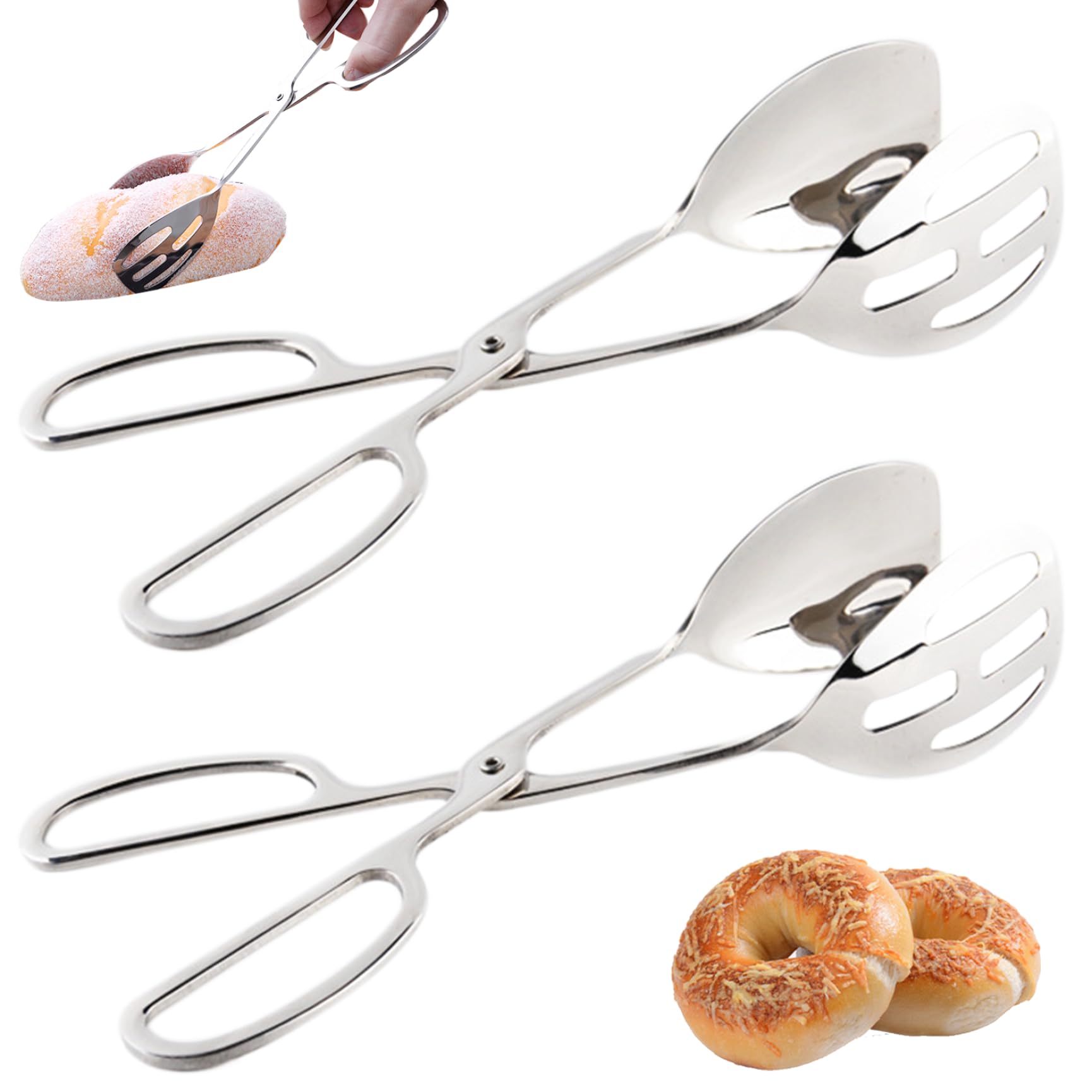 Pinzas para servir buffet y cenas en casa juego de 2 ensaladeras ergonómicas de 10 pulgadas