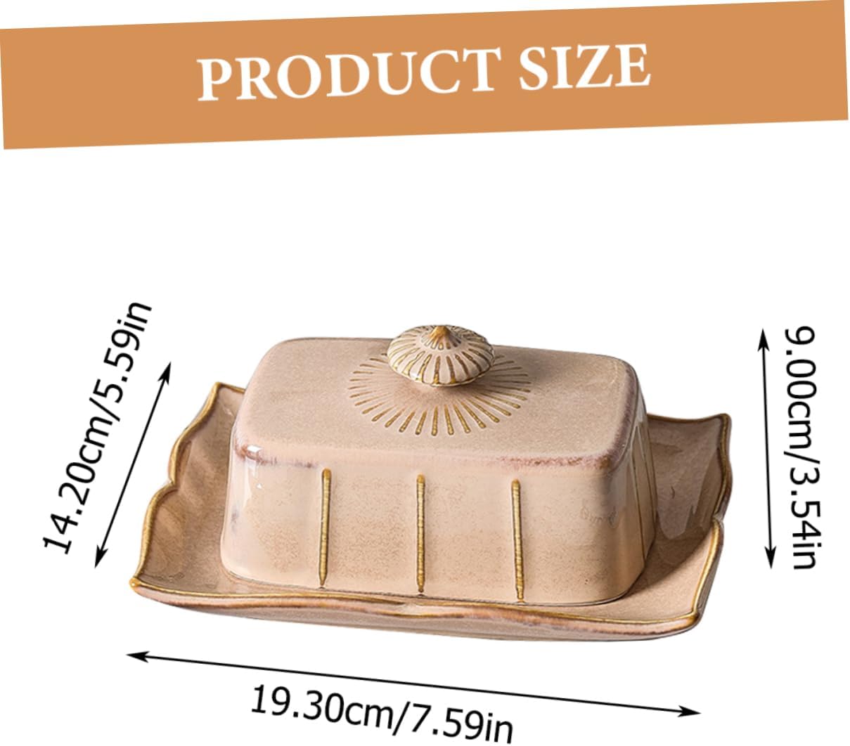 DECHOUS Butter Tray Butter Plate Dish Lid Cheese Plate Rectangular Cover Delicate Cheese for Home Microwave Safe Holder Decorative Tray